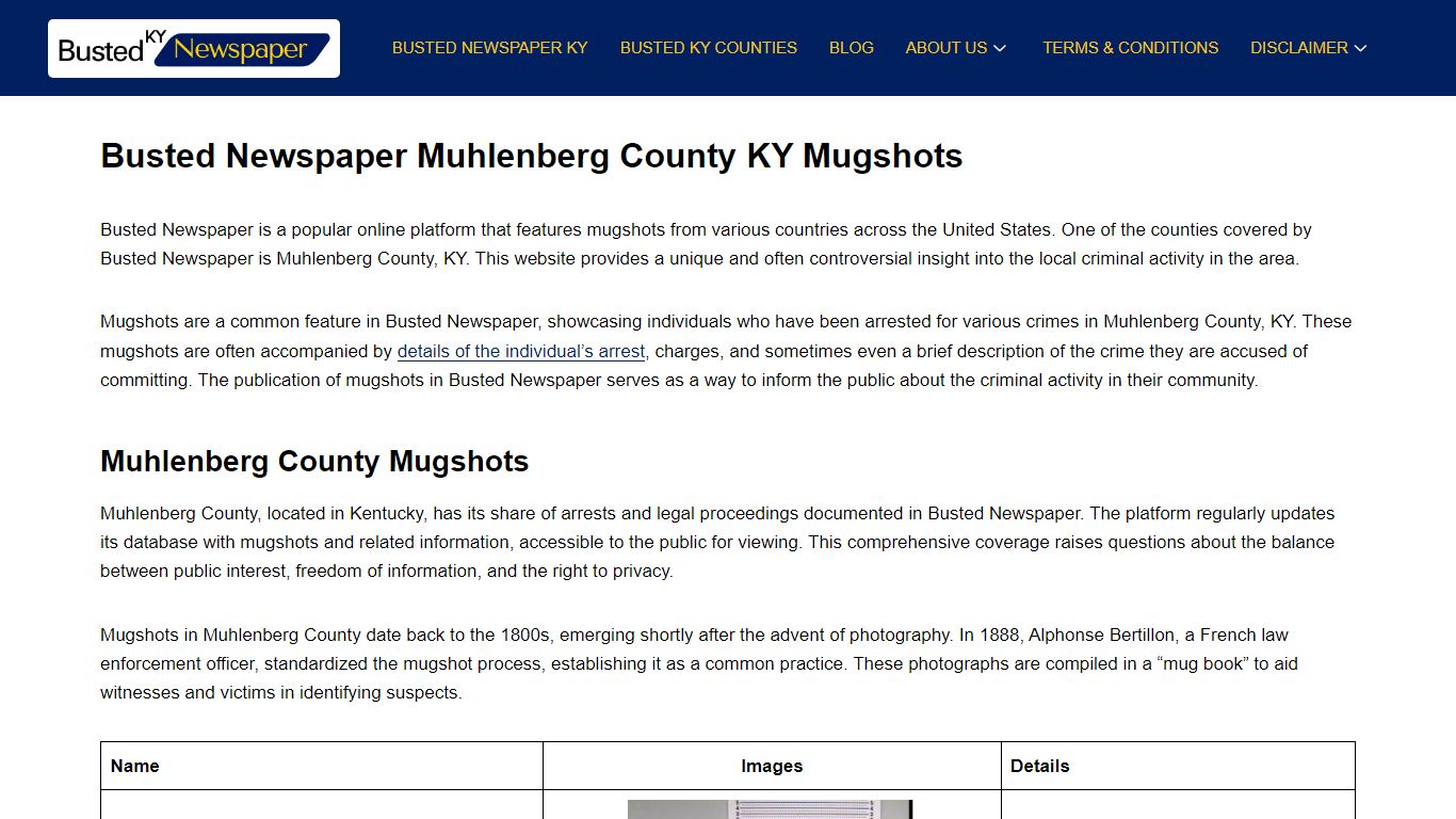 Busted Newspaper Muhlenberg County KY Mugshots