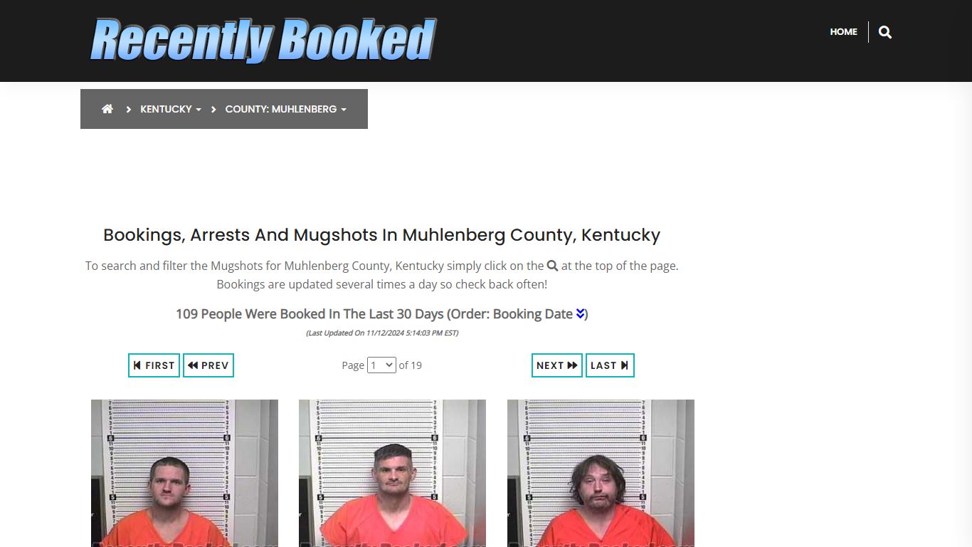 Bookings, Arrests and Mugshots in Muhlenberg County, Kentucky